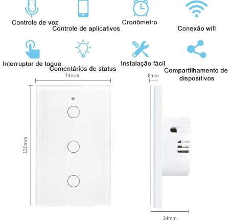 INTERRUPTOR TOUCH INTELIGENTE (SIN NEUTRO)