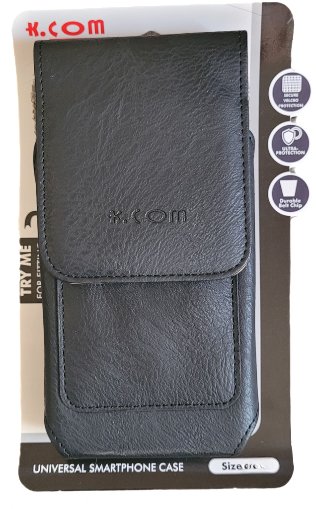PROTECTOR UNIVERSAL KCOM CINTURON (5.0 PULGADAS)  (PIEL NEGRO)