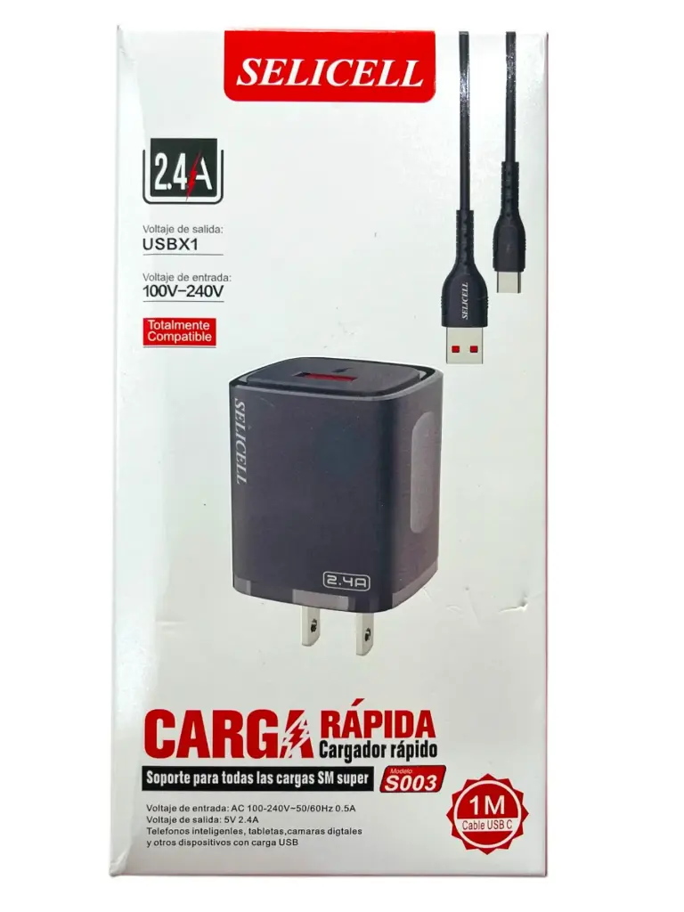 COMBO CARGADOR SELICELL TIPO C