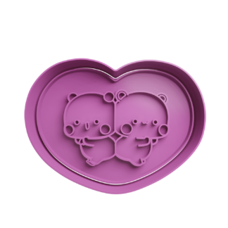 Ositos Bubu y Dudu en Corazón Cortante de Galletas