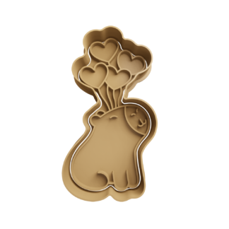 Carpincho con Globos de Corazon Cortador de Galletas