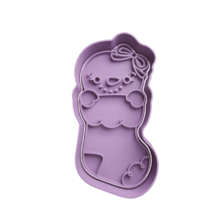 Muñeca de Nieve en Calcetin Cortador de Galletas