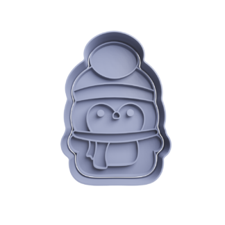 Pingüino con Sombrero y Bufanda Cortador de Galletas