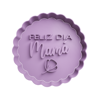 Feliz día Mamá con flor Cortador de Galletas