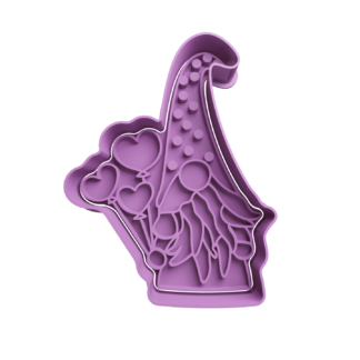 Gnomo con Globos de Corazon Cortador de Galletas